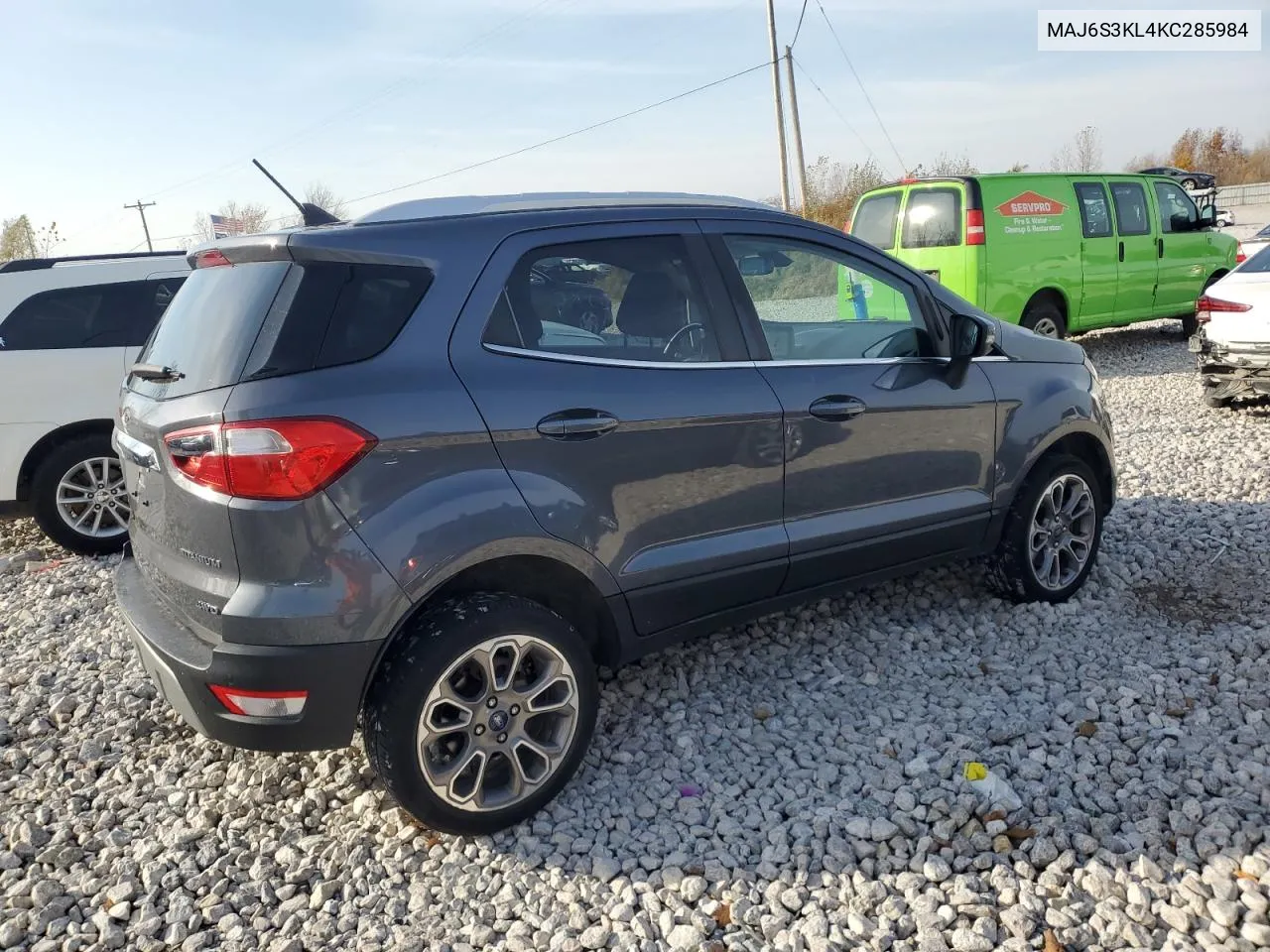 2019 Ford Ecosport Titanium VIN: MAJ6S3KL4KC285984 Lot: 78382754