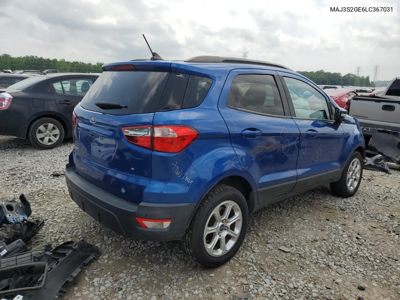 2020 Ford Ecosport Se VIN: MAJ3S2GE6LC367031 Lot: 54085354