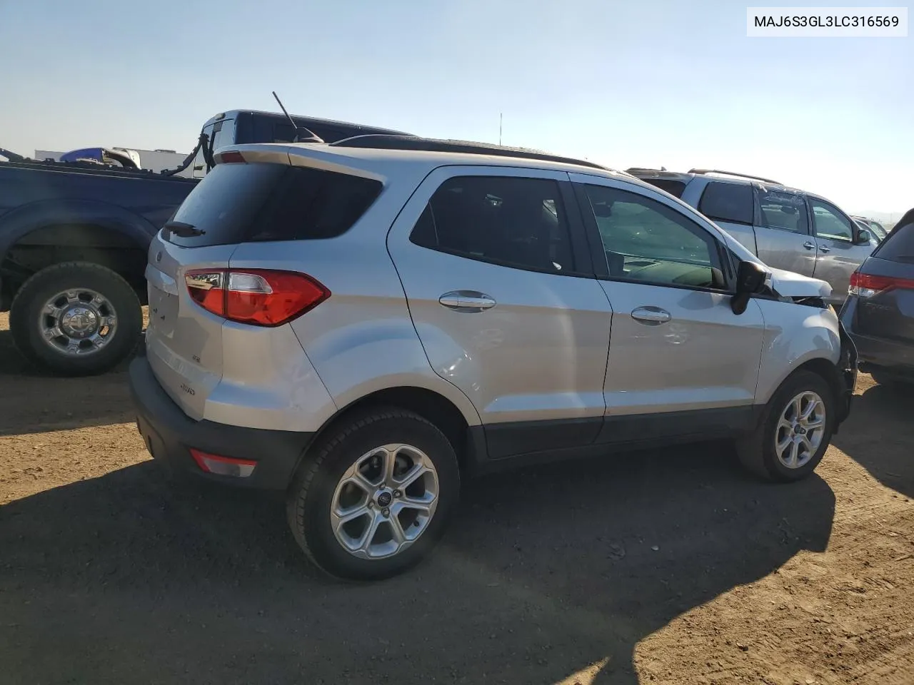 2020 Ford Ecosport Se VIN: MAJ6S3GL3LC316569 Lot: 70780174