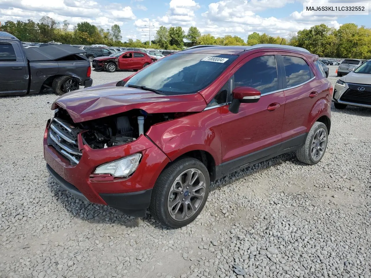 2020 Ford Ecosport Titanium VIN: MAJ6S3KL1LC332552 Lot: 71880004