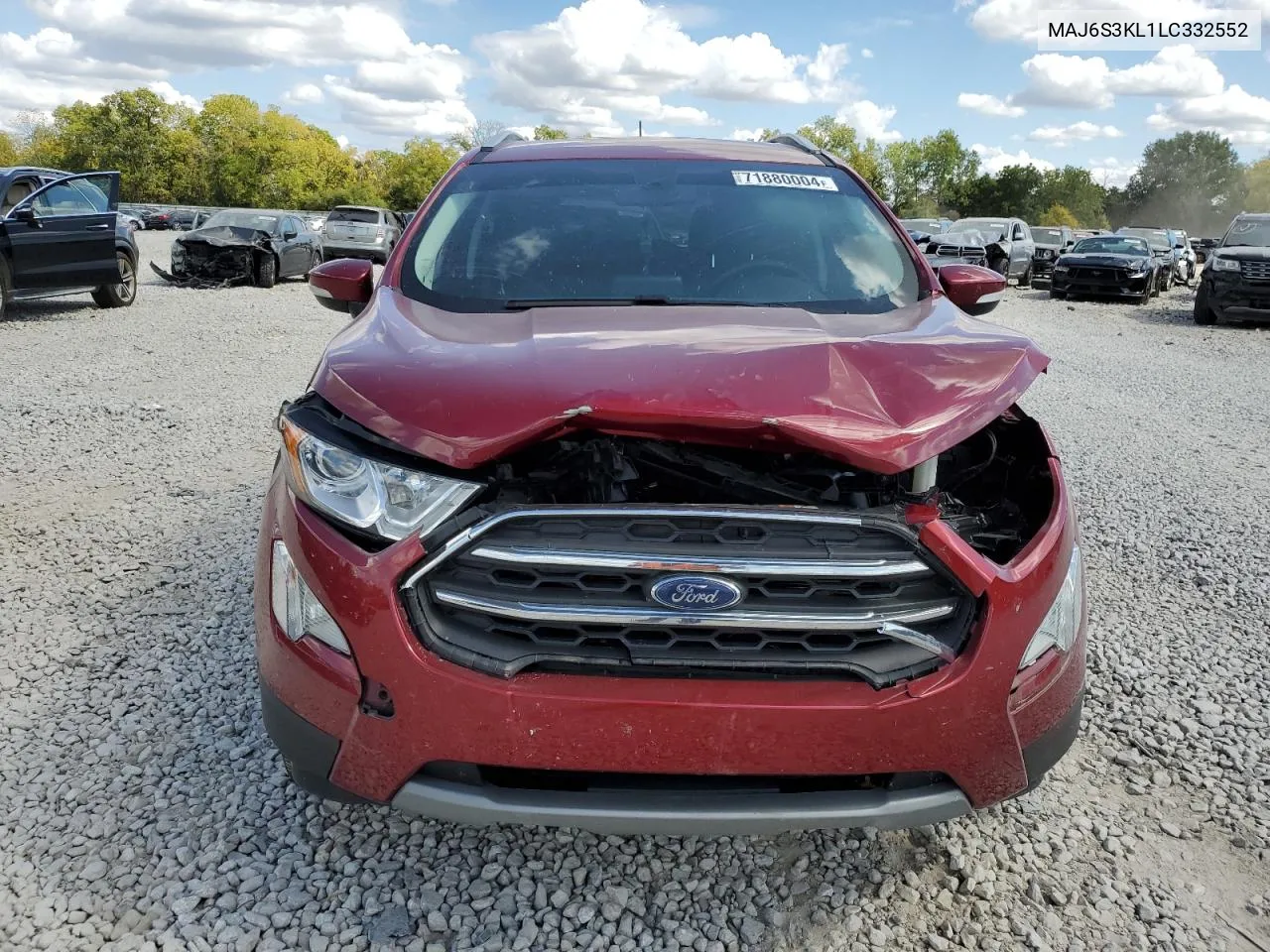 2020 Ford Ecosport Titanium VIN: MAJ6S3KL1LC332552 Lot: 71880004