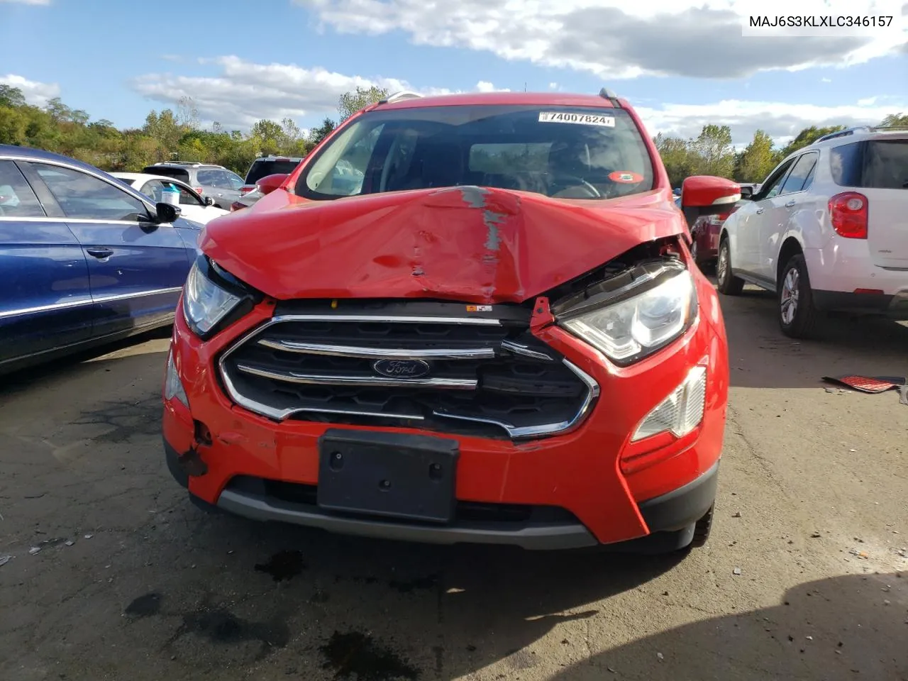 2020 Ford Ecosport Titanium VIN: MAJ6S3KLXLC346157 Lot: 74007824