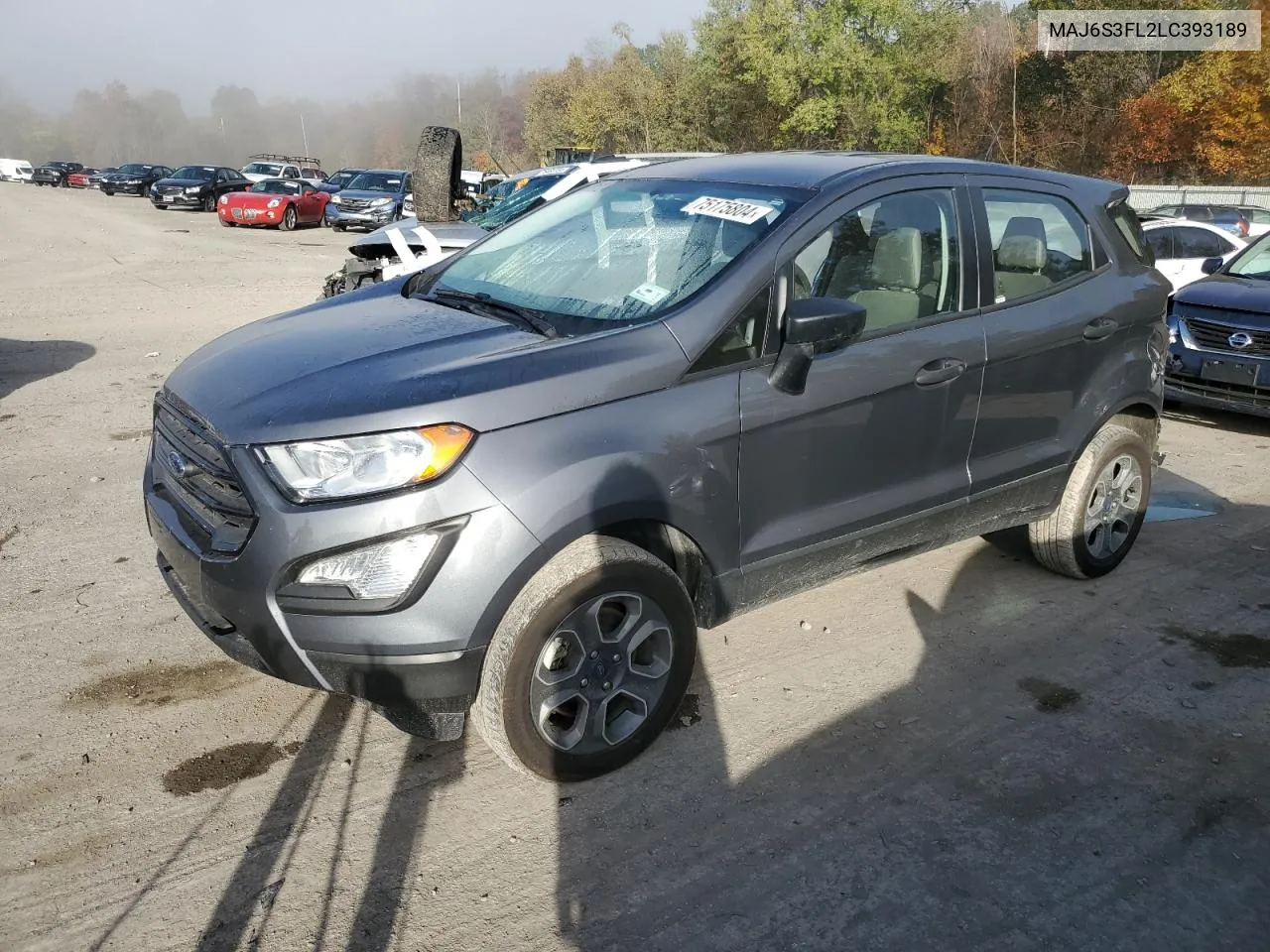 2020 Ford Ecosport S VIN: MAJ6S3FL2LC393189 Lot: 75175804