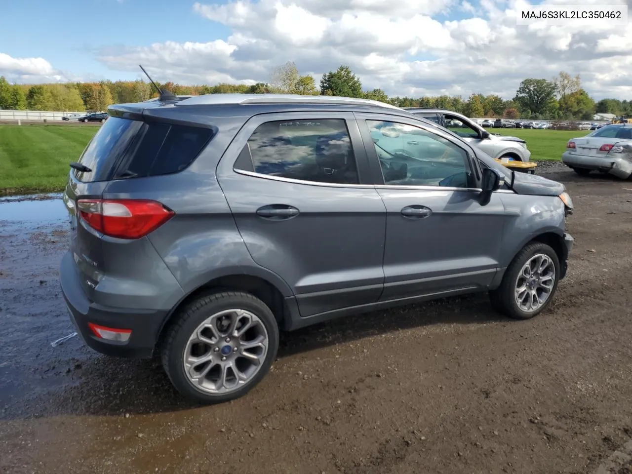 2020 Ford Ecosport Titanium VIN: MAJ6S3KL2LC350462 Lot: 76280404