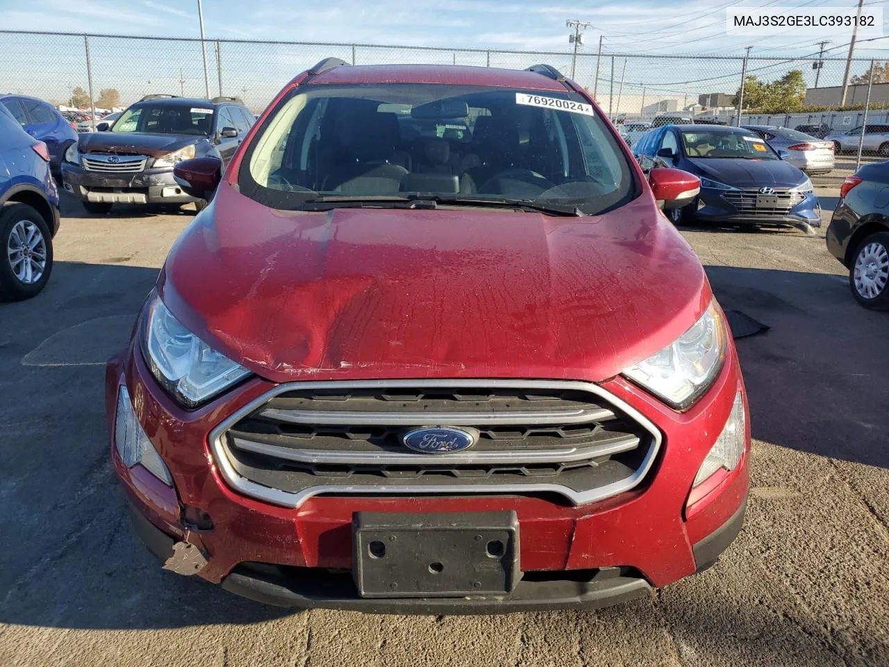 2020 Ford Ecosport Se VIN: MAJ3S2GE3LC393182 Lot: 76920024