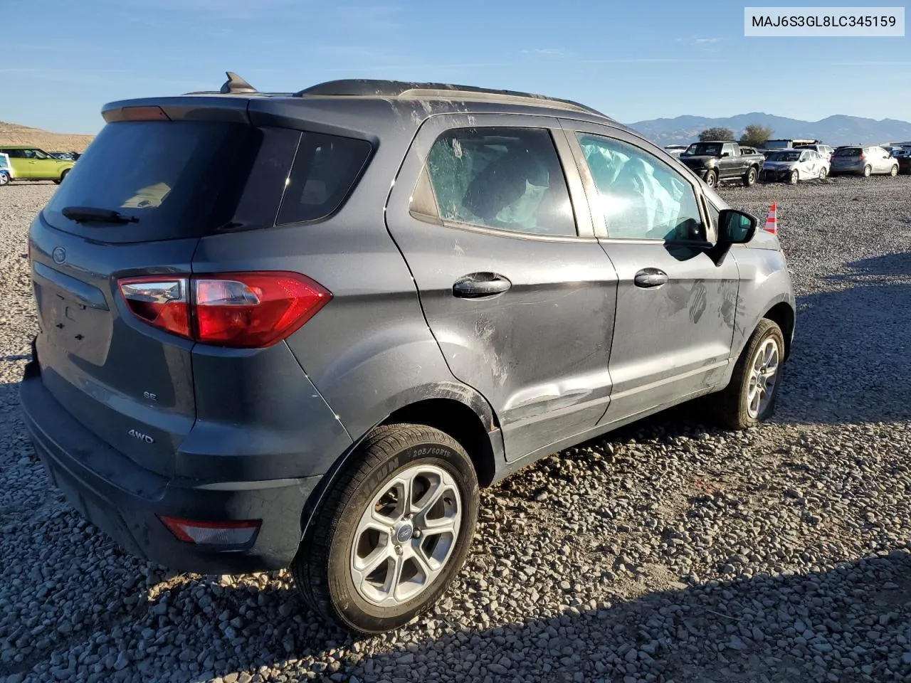 2020 Ford Ecosport Se VIN: MAJ6S3GL8LC345159 Lot: 77153054