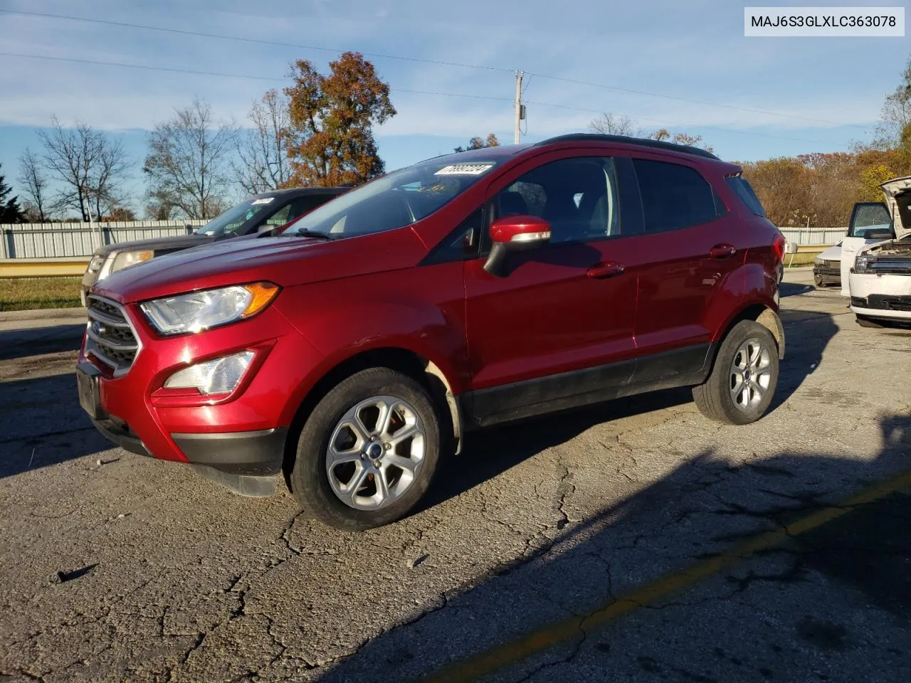 2020 Ford Ecosport Se VIN: MAJ6S3GLXLC363078 Lot: 78997224