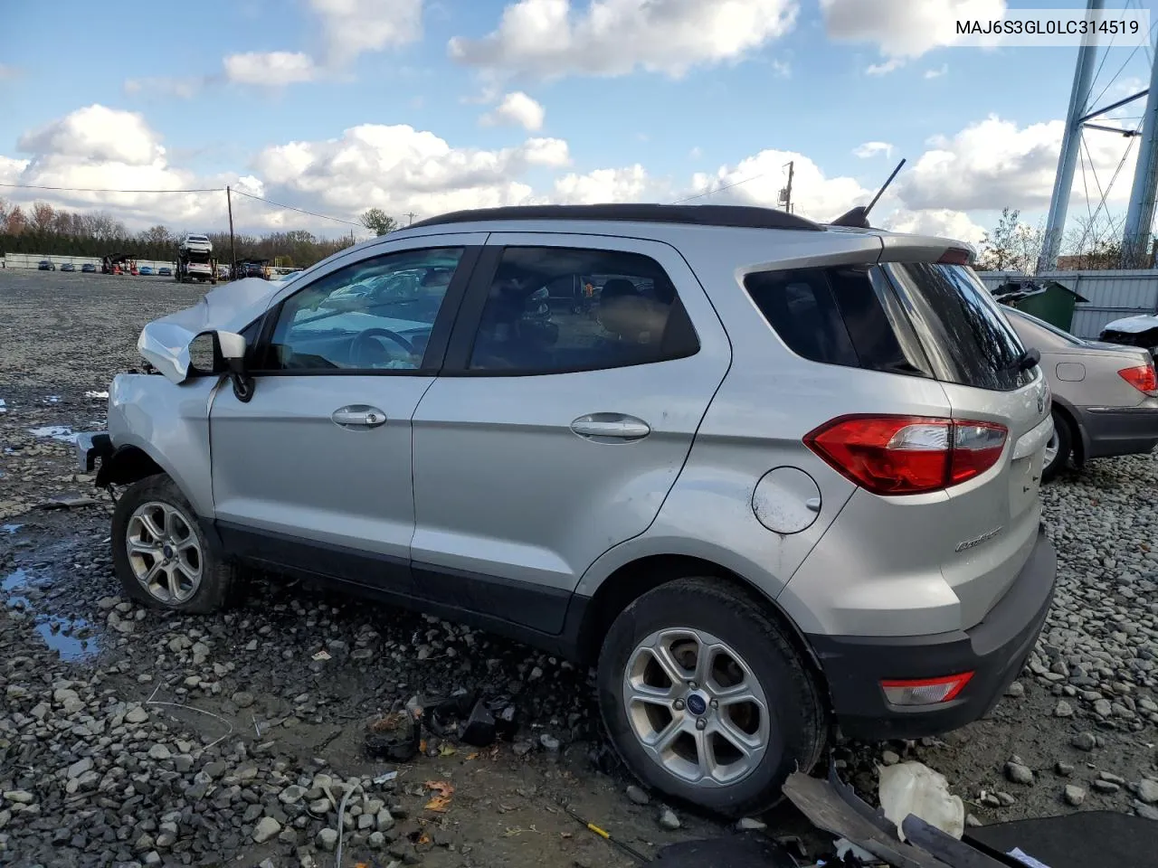 2020 Ford Ecosport Se VIN: MAJ6S3GL0LC314519 Lot: 80056994