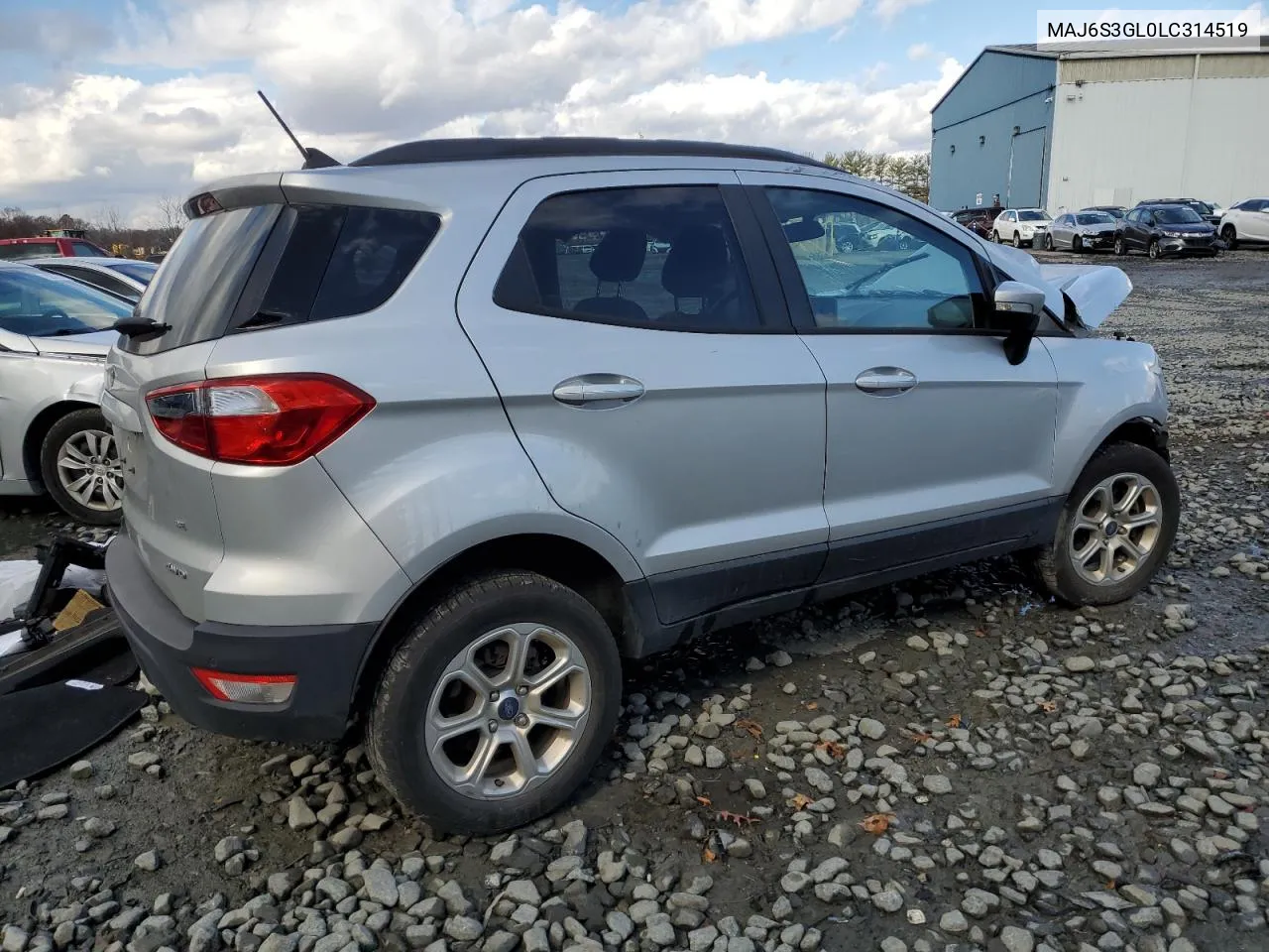 2020 Ford Ecosport Se VIN: MAJ6S3GL0LC314519 Lot: 80056994