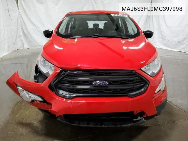 2021 Ford Ecosport S VIN: MAJ6S3FL9MC397998 Lot: 62634864