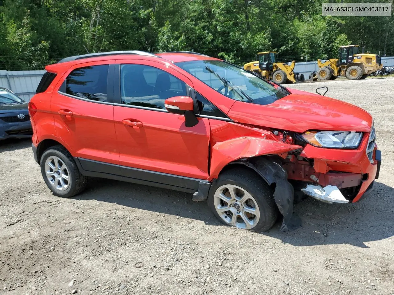 2021 Ford Ecosport Se VIN: MAJ6S3GL5MC403617 Lot: 63812934