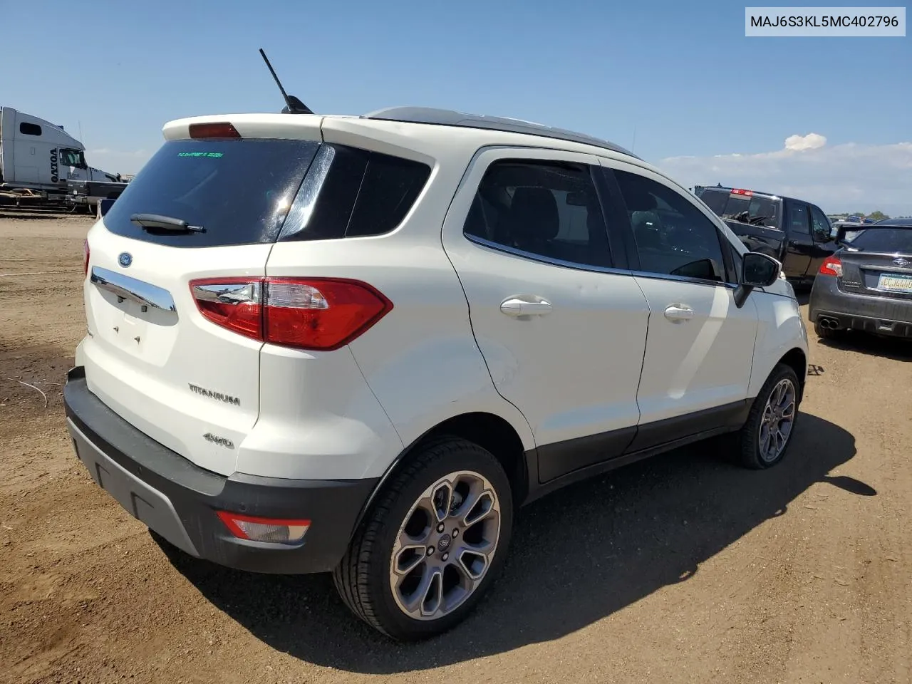 2021 Ford Ecosport Titanium VIN: MAJ6S3KL5MC402796 Lot: 66005844