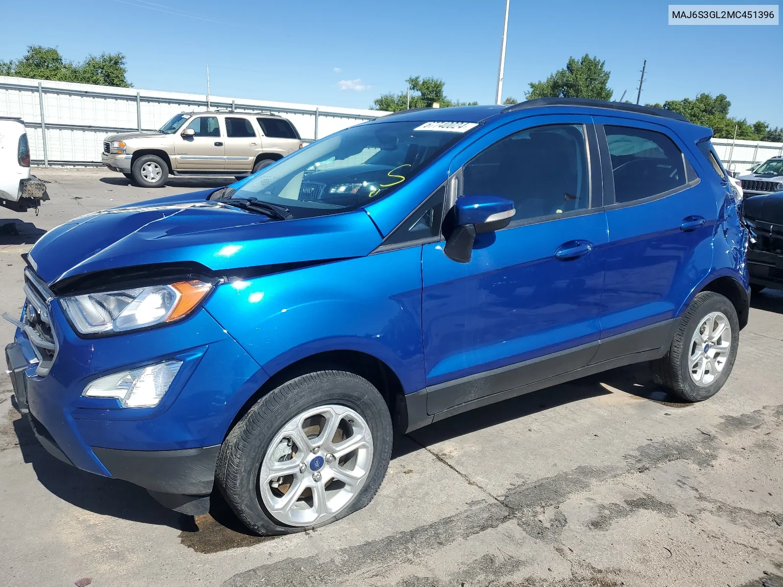 2021 Ford Ecosport Se VIN: MAJ6S3GL2MC451396 Lot: 67740024