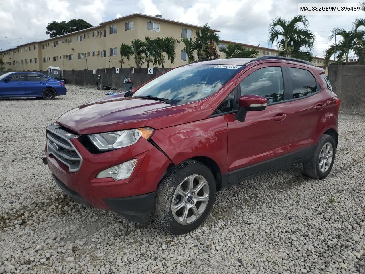 2021 Ford Ecosport Se VIN: MAJ3S2GE9MC396489 Lot: 68699174