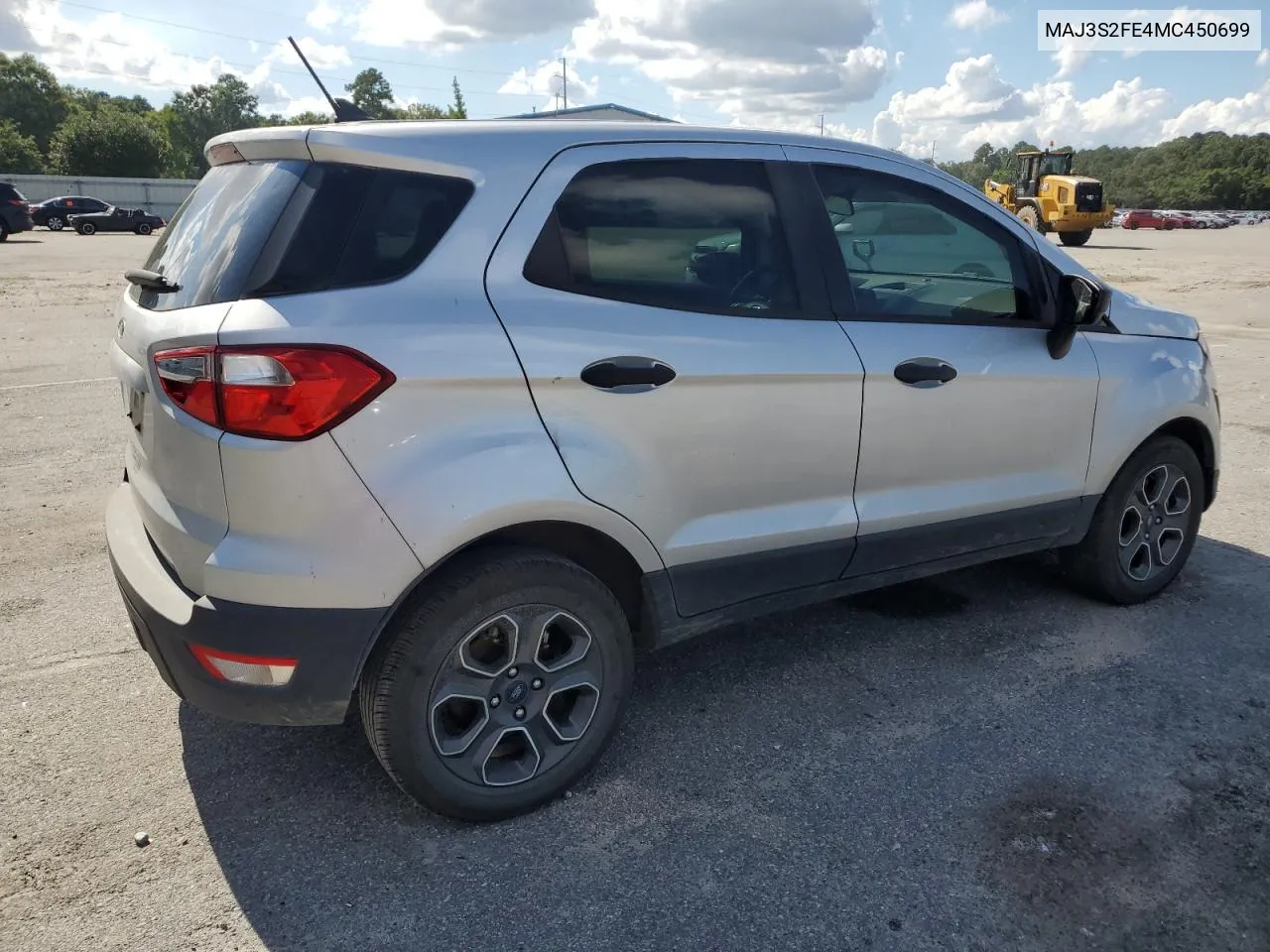 MAJ3S2FE4MC450699 2021 Ford Ecosport S