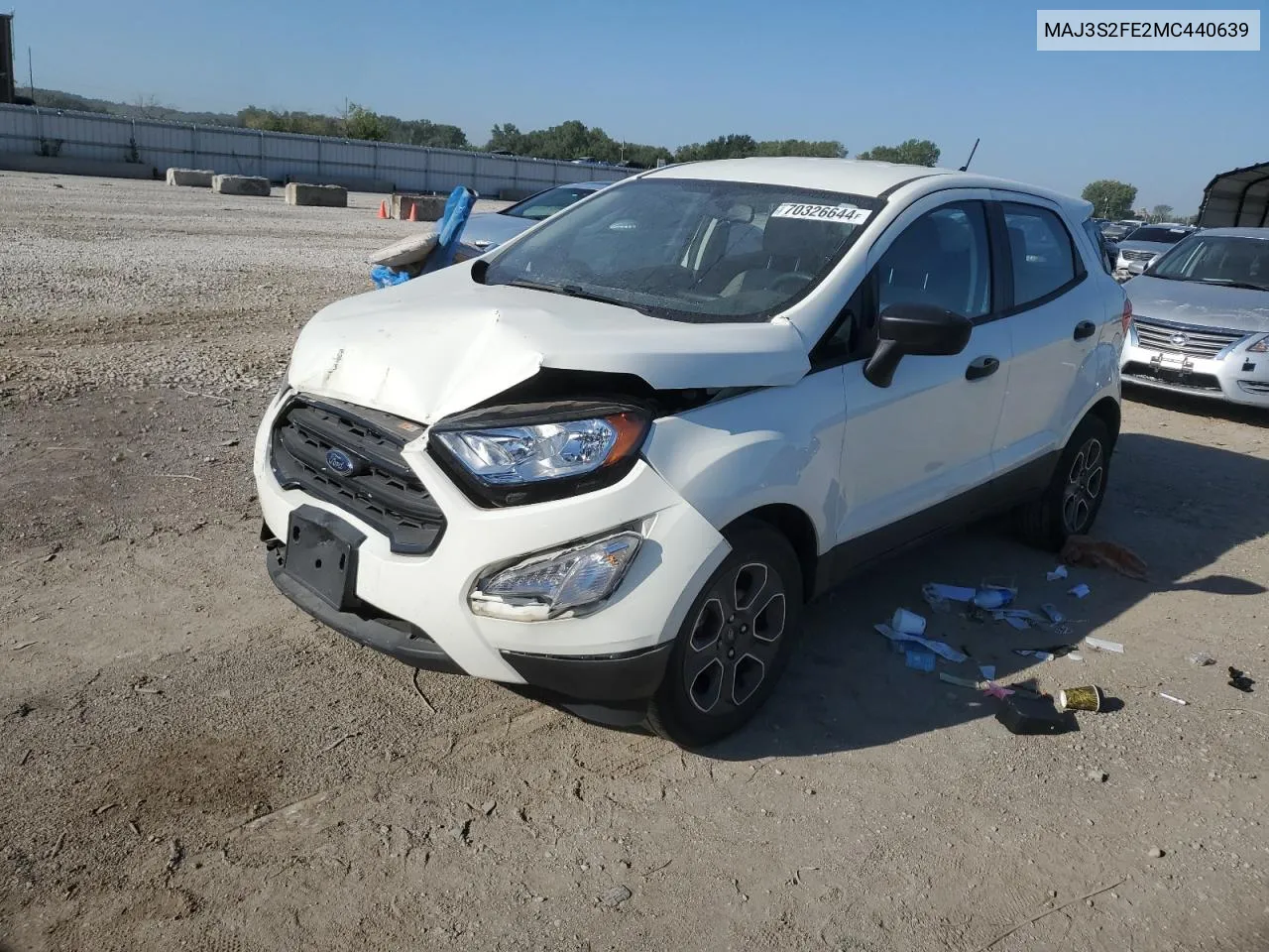 MAJ3S2FE2MC440639 2021 Ford Ecosport S