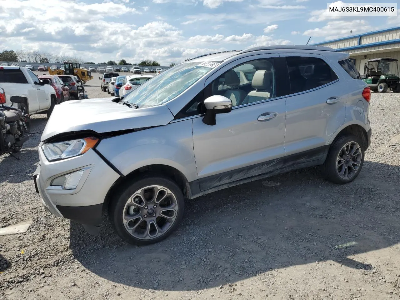 2021 Ford Ecosport Titanium VIN: MAJ6S3KL9MC400615 Lot: 70480274