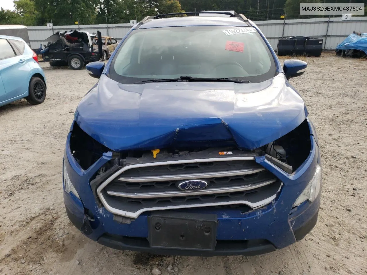 2021 Ford Ecosport Se VIN: MAJ3S2GEXMC437504 Lot: 71622274