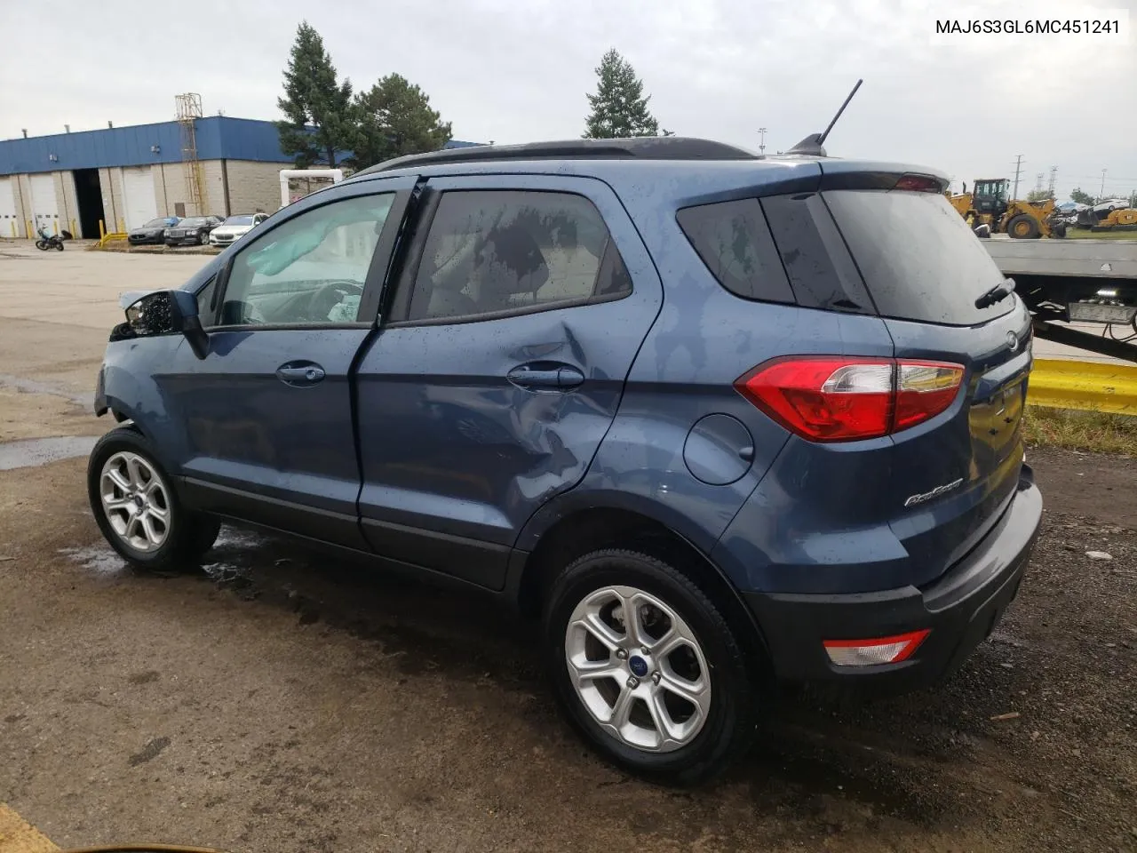 2021 Ford Ecosport Se VIN: MAJ6S3GL6MC451241 Lot: 72648714