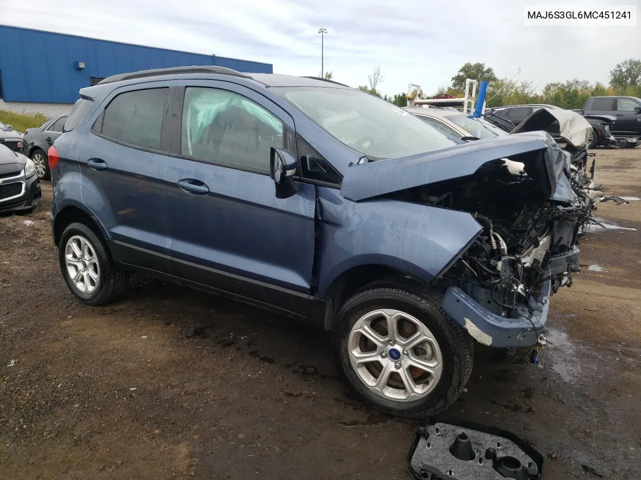 2021 Ford Ecosport Se VIN: MAJ6S3GL6MC451241 Lot: 72648714