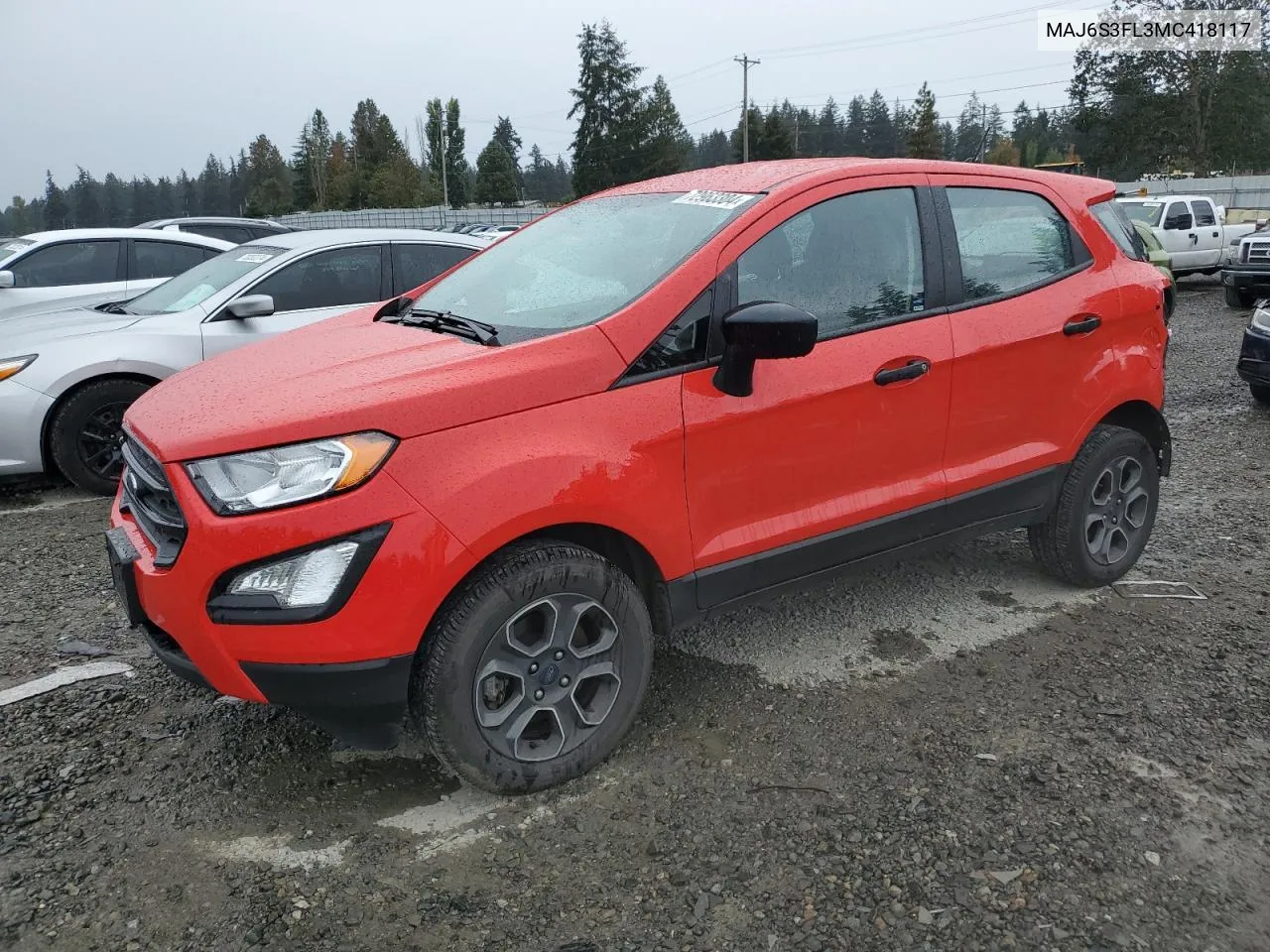 2021 Ford Ecosport S VIN: MAJ6S3FL3MC418117 Lot: 72963304