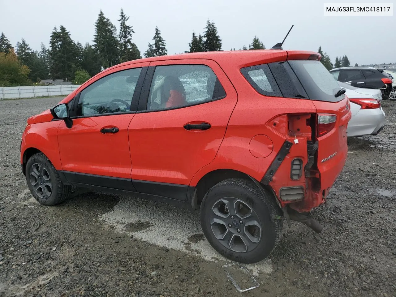 2021 Ford Ecosport S VIN: MAJ6S3FL3MC418117 Lot: 72963304