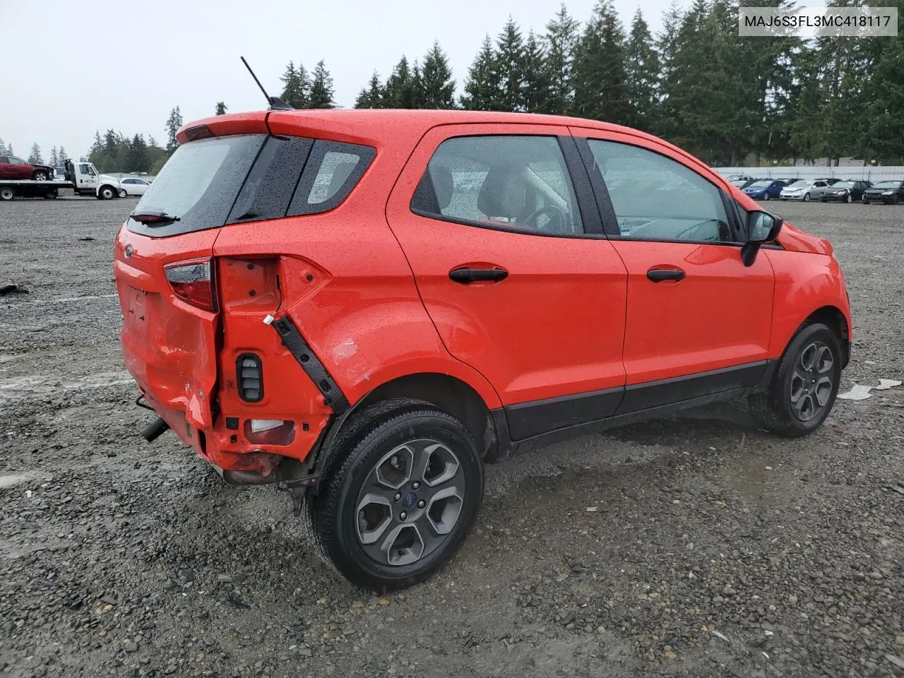 2021 Ford Ecosport S VIN: MAJ6S3FL3MC418117 Lot: 72963304