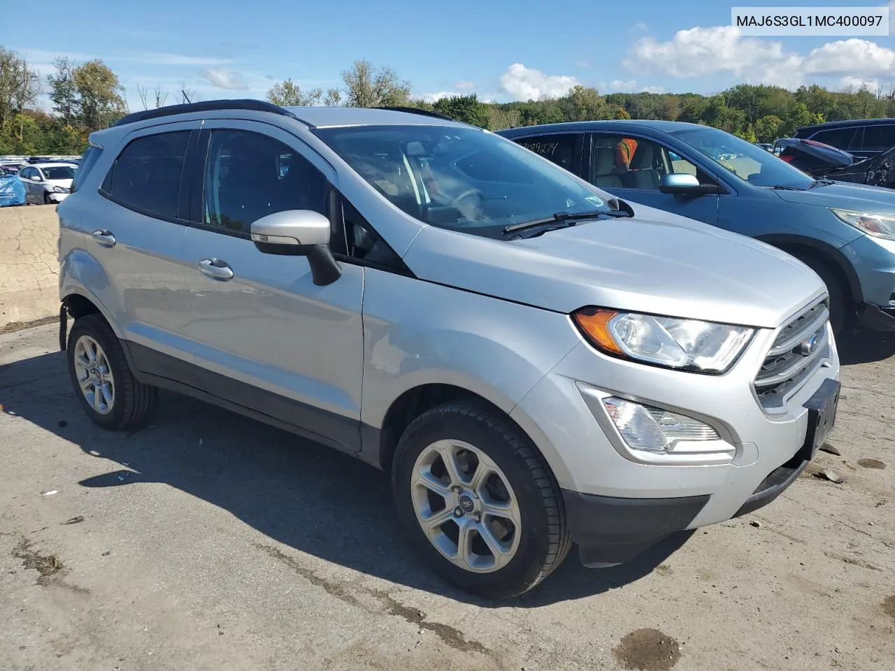 2021 Ford Ecosport Se VIN: MAJ6S3GL1MC400097 Lot: 73639484