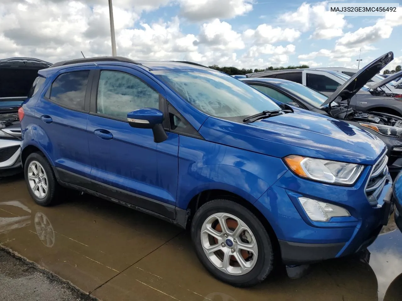 MAJ3S2GE3MC456492 2021 Ford Ecosport Se