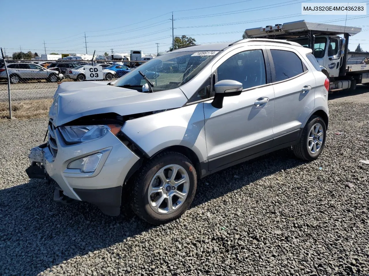 2021 Ford Ecosport Se VIN: MAJ3S2GE4MC436283 Lot: 74096174