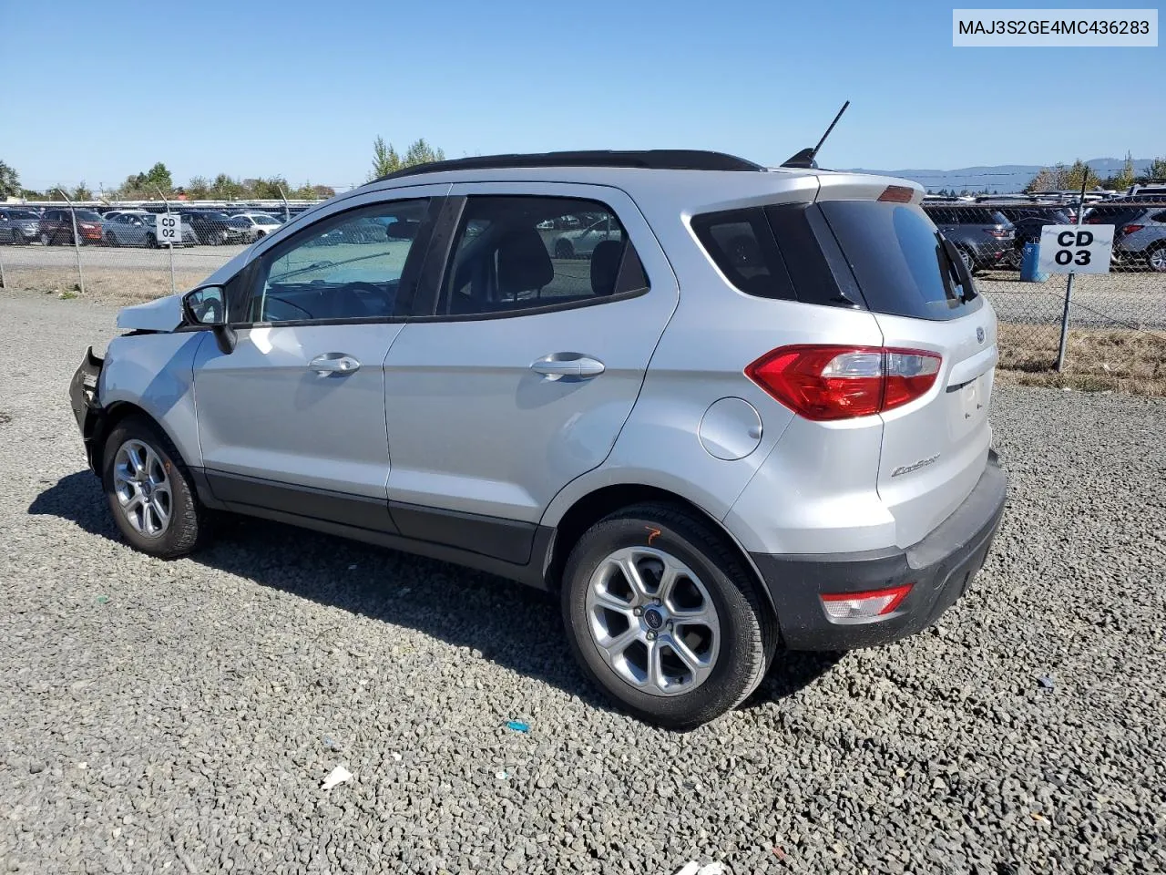 MAJ3S2GE4MC436283 2021 Ford Ecosport Se