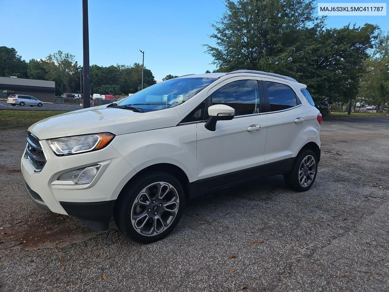 2021 Ford Ecosport Titanium VIN: MAJ6S3KL5MC411787 Lot: 74382164