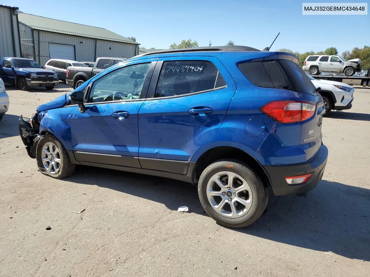 2021 Ford Ecosport Se VIN: MAJ3S2GE8MC434648 Lot: 74459904