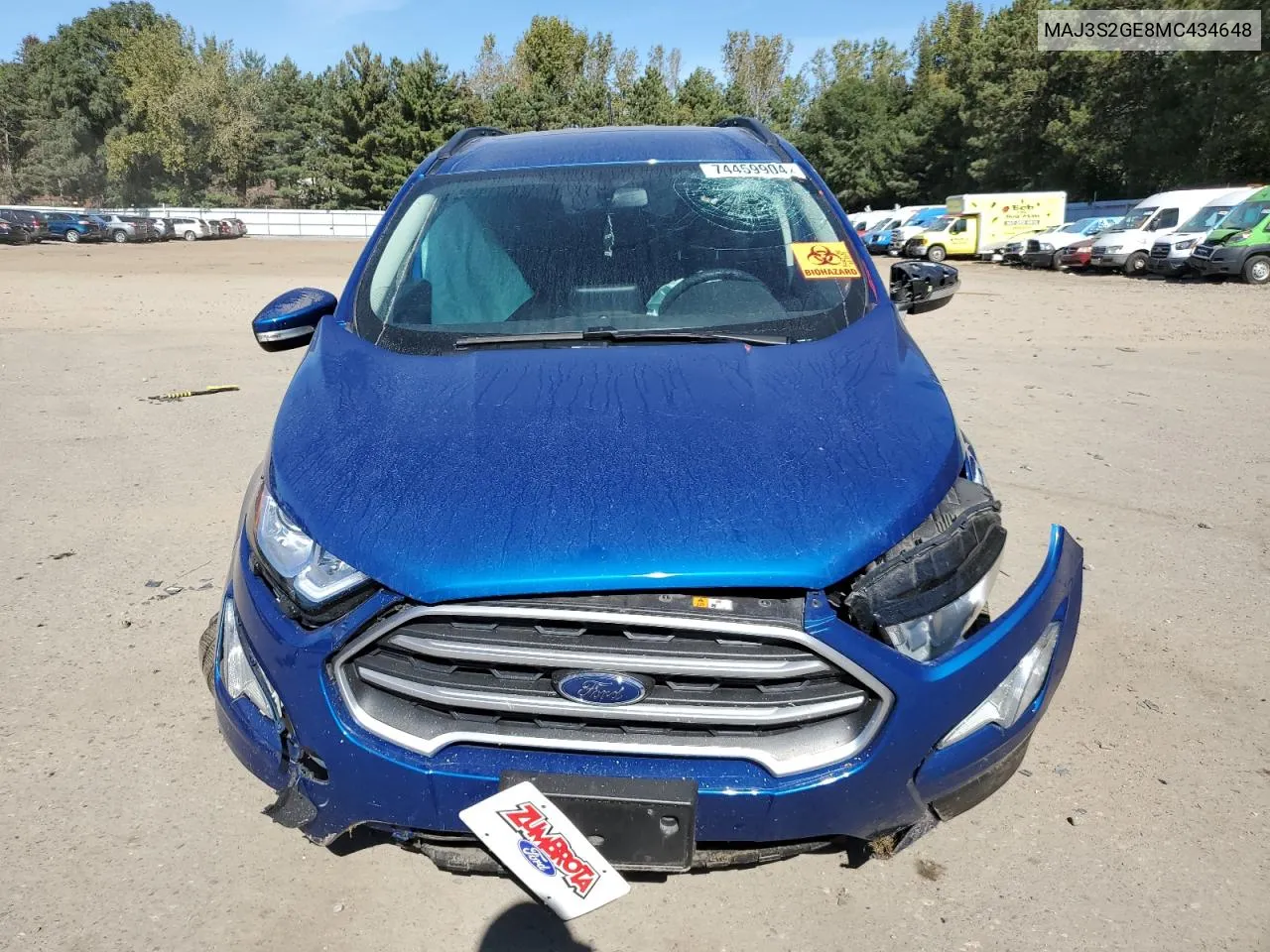 2021 Ford Ecosport Se VIN: MAJ3S2GE8MC434648 Lot: 74459904