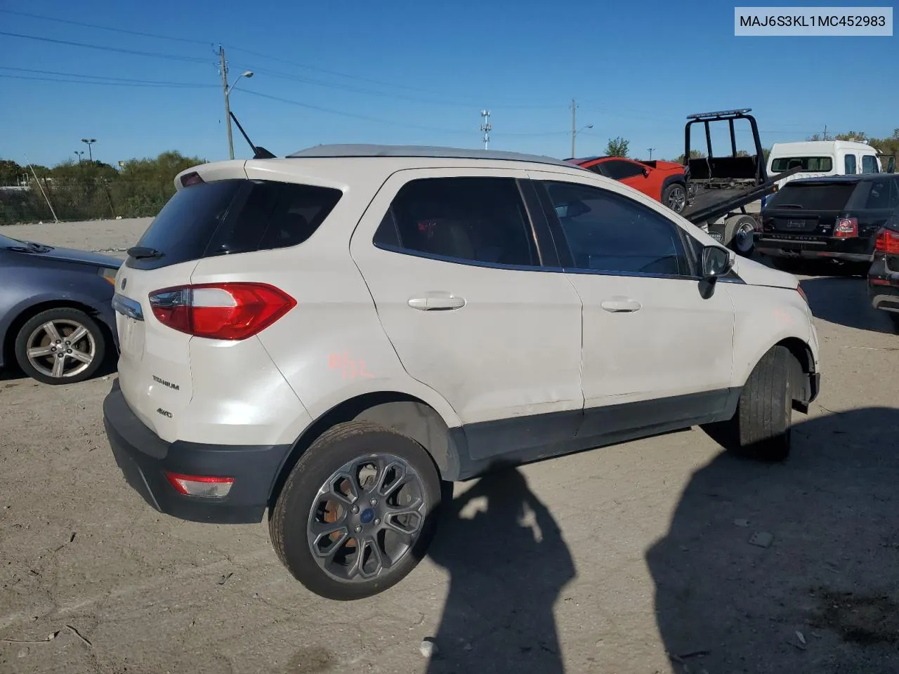 2021 Ford Ecosport Titanium VIN: MAJ6S3KL1MC452983 Lot: 74737244