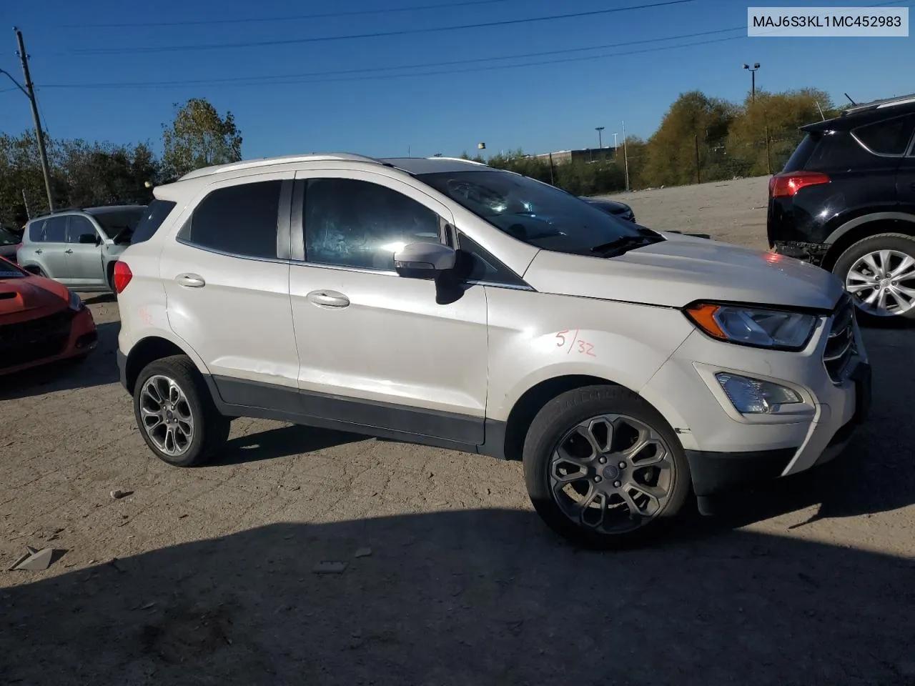 2021 Ford Ecosport Titanium VIN: MAJ6S3KL1MC452983 Lot: 74737244