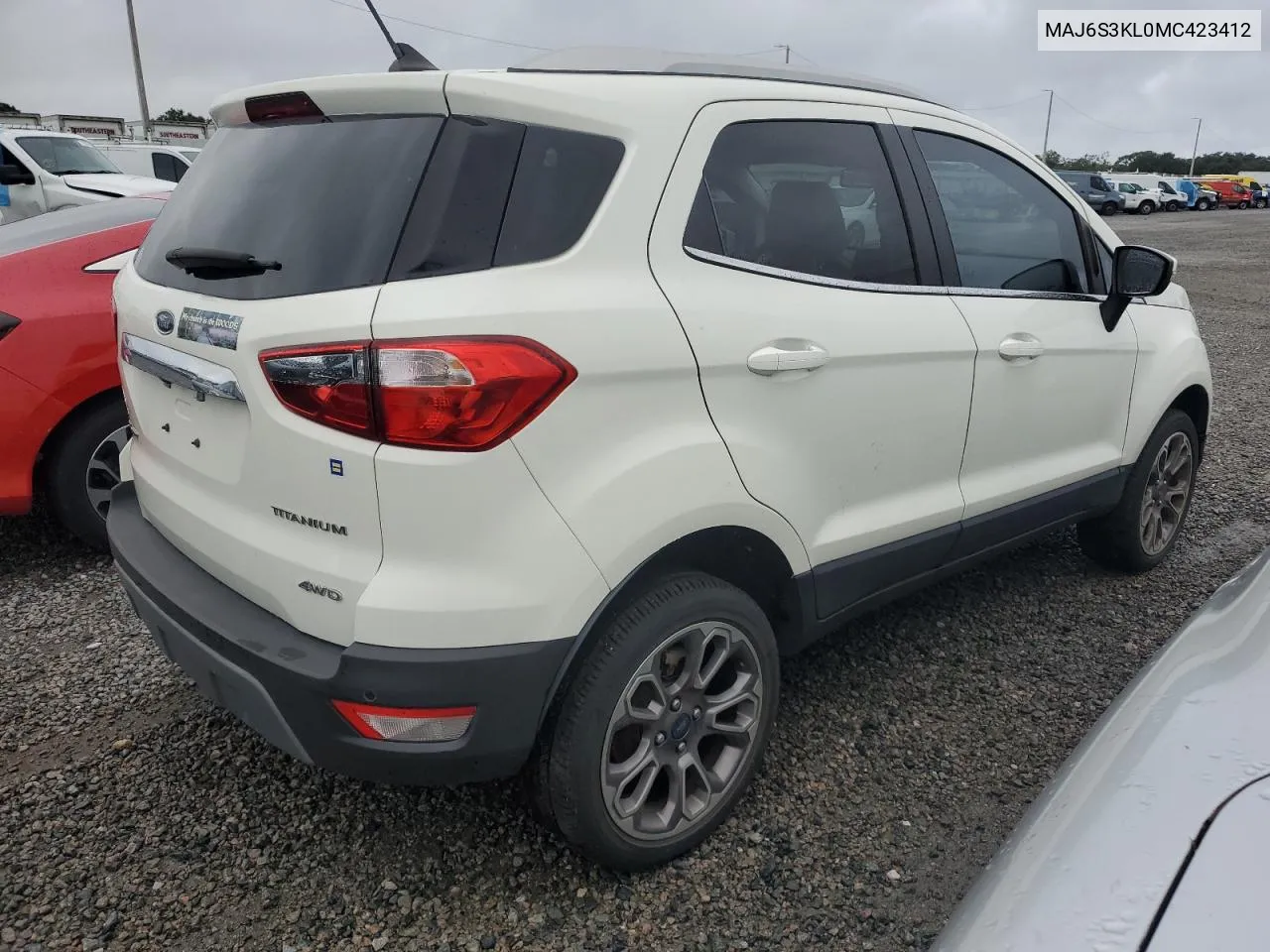 2021 Ford Ecosport Titanium VIN: MAJ6S3KL0MC423412 Lot: 75076264