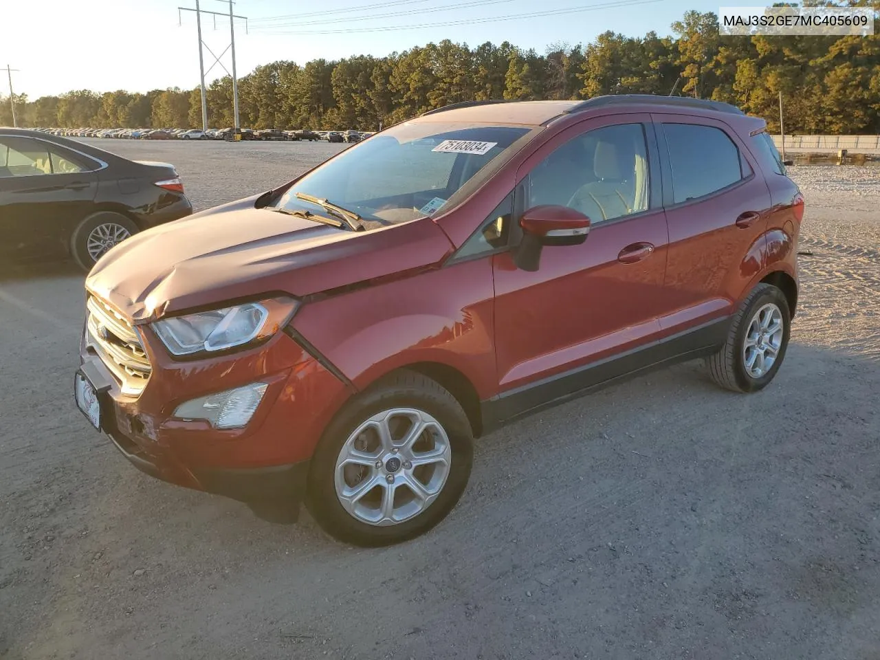 2021 Ford Ecosport Se VIN: MAJ3S2GE7MC405609 Lot: 75103034