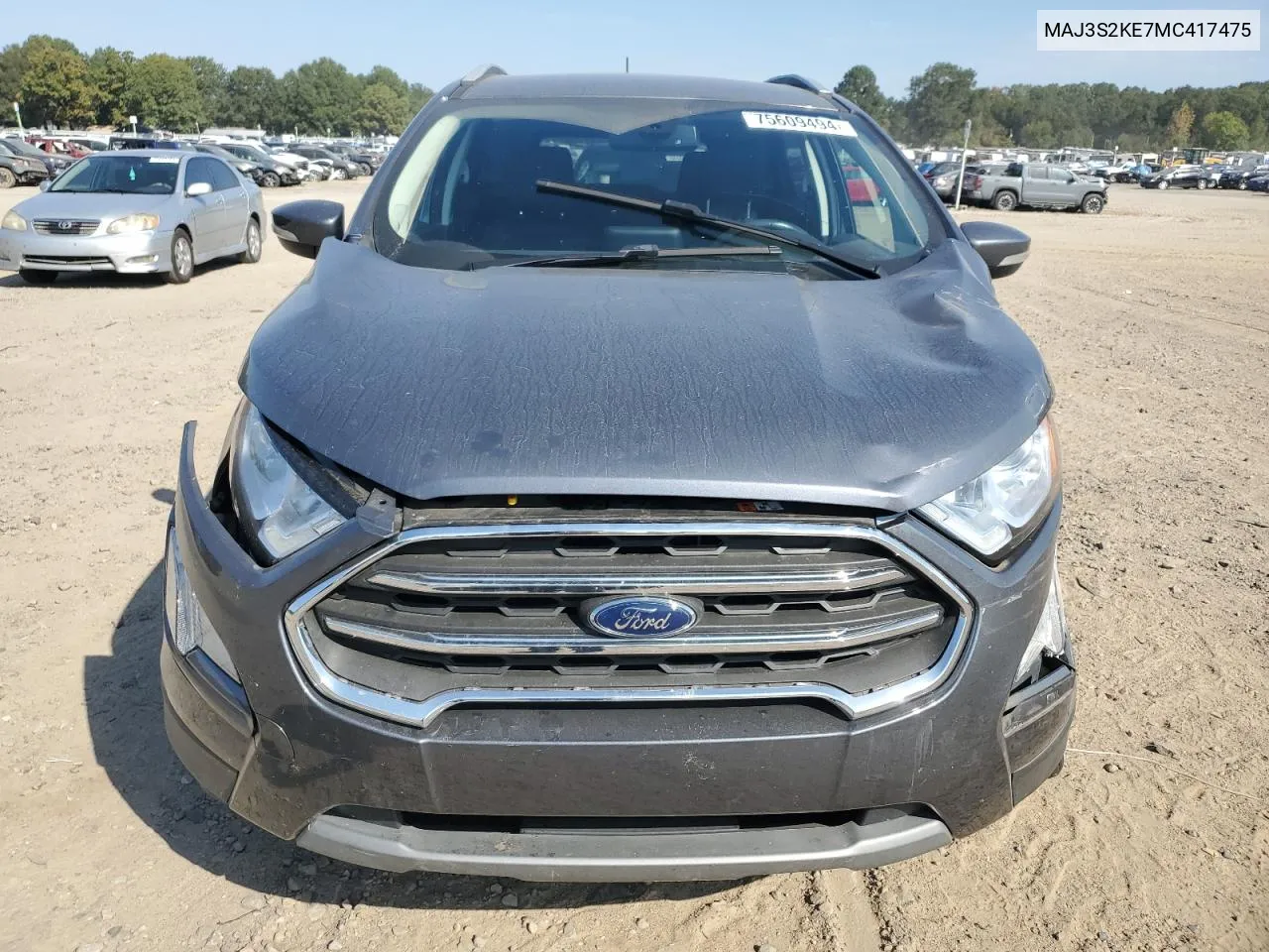 2021 Ford Ecosport Titanium VIN: MAJ3S2KE7MC417475 Lot: 75609494