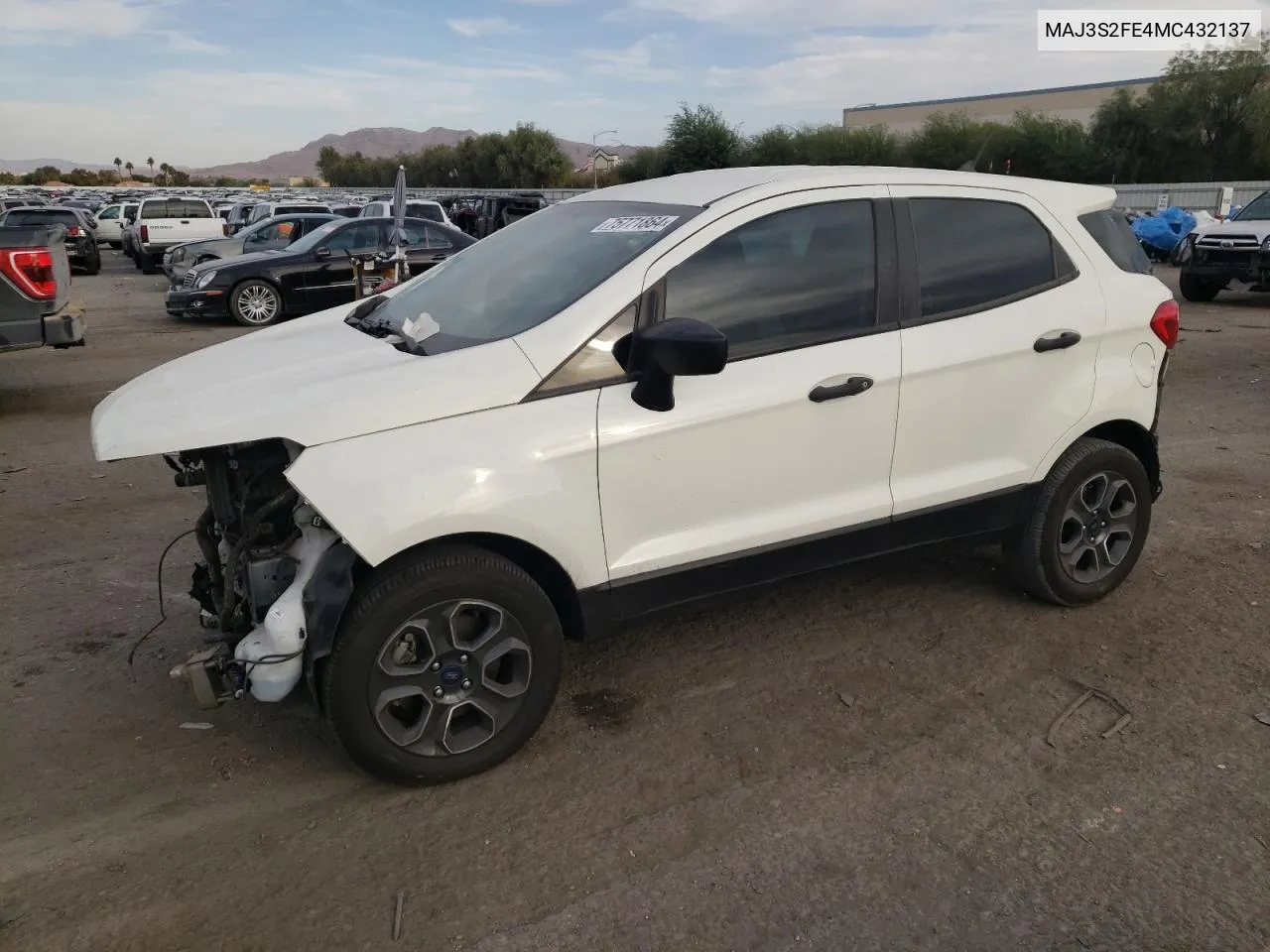 2021 Ford Ecosport S VIN: MAJ3S2FE4MC432137 Lot: 75771864