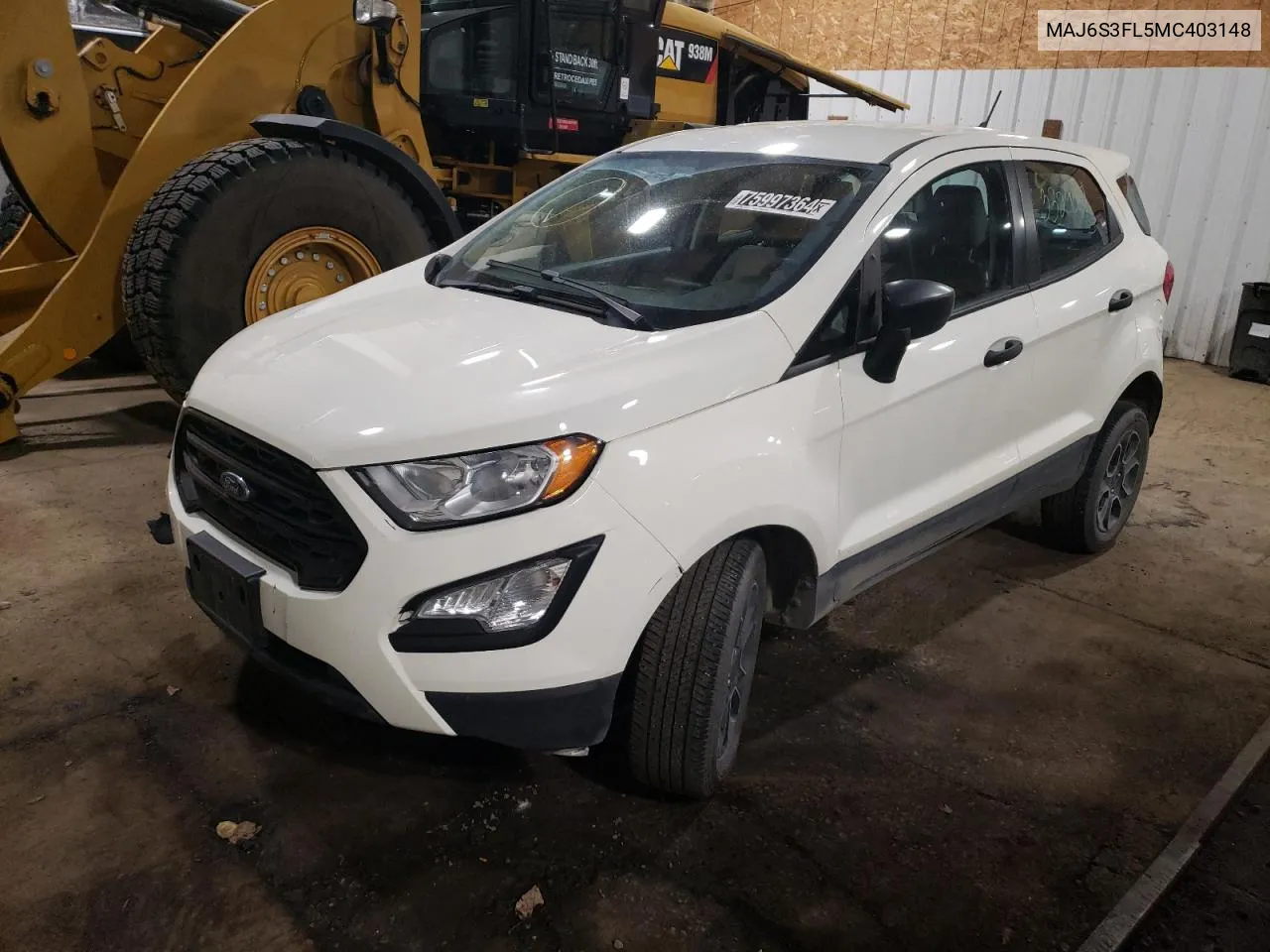 2021 Ford Ecosport S VIN: MAJ6S3FL5MC403148 Lot: 75997364