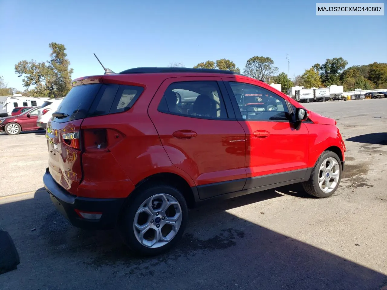 2021 Ford Ecosport Se VIN: MAJ3S2GEXMC440807 Lot: 76002084