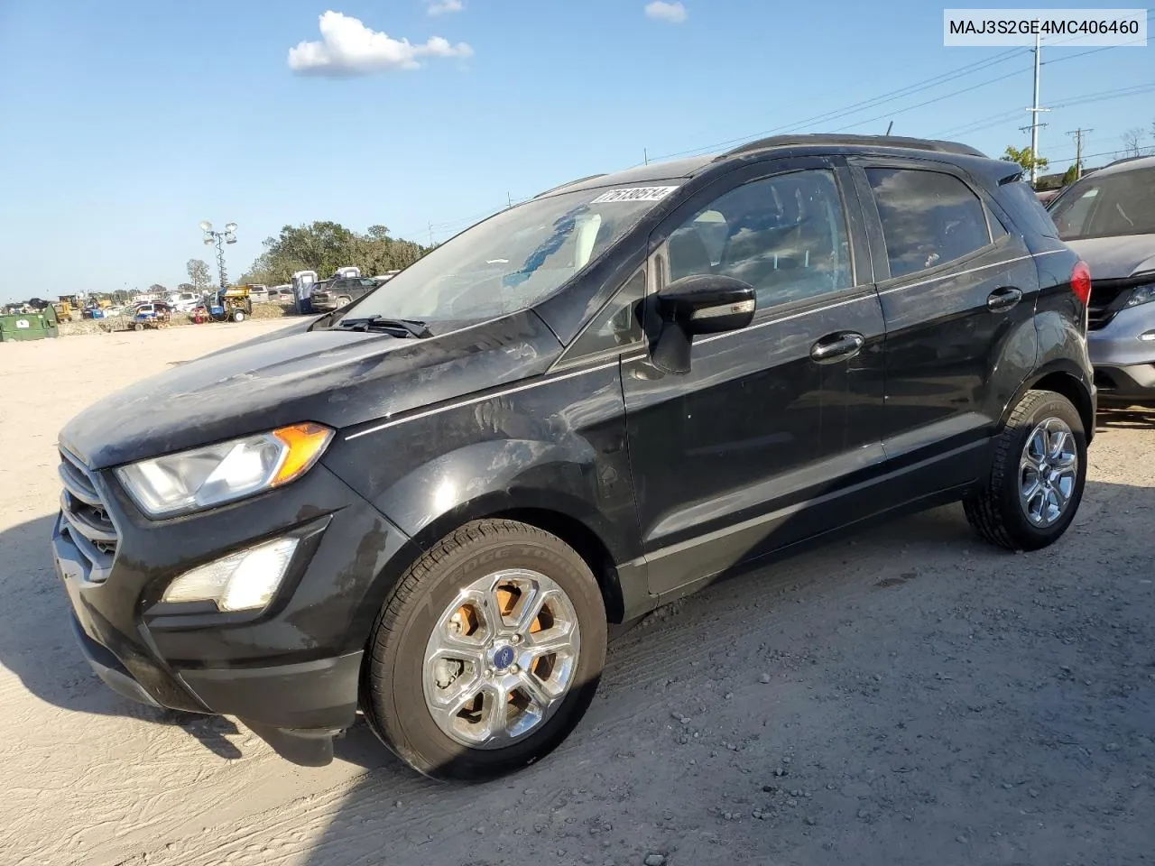 2021 Ford Ecosport Se VIN: MAJ3S2GE4MC406460 Lot: 76130514