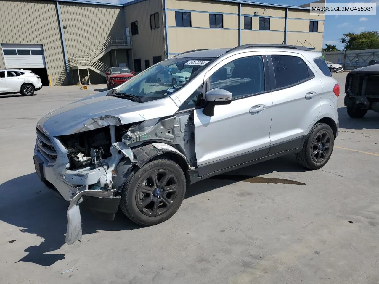 2021 Ford Ecosport Se VIN: MAJ3S2GE2MC455981 Lot: 76164854