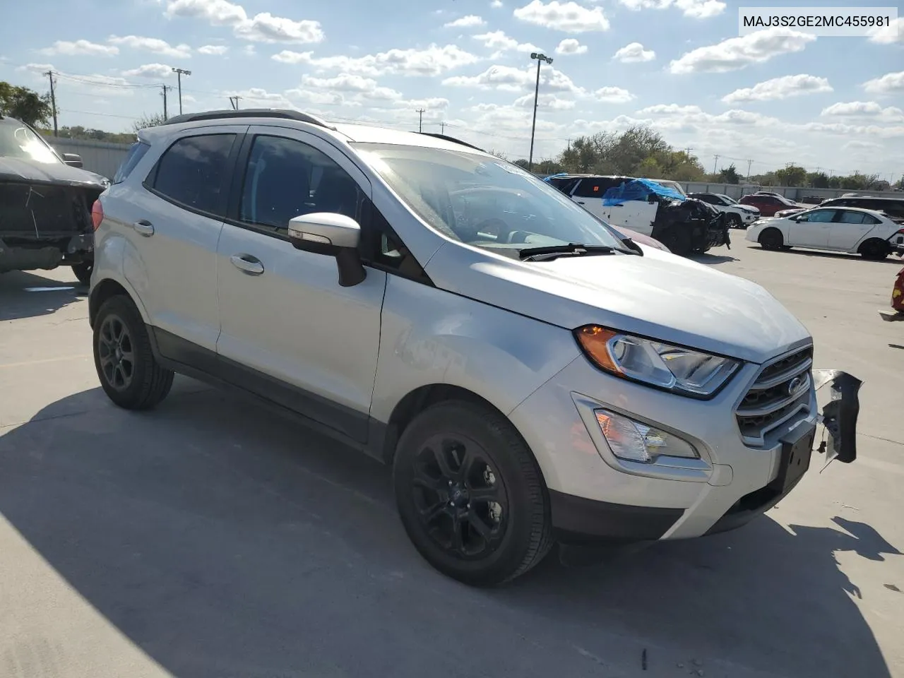 2021 Ford Ecosport Se VIN: MAJ3S2GE2MC455981 Lot: 76164854