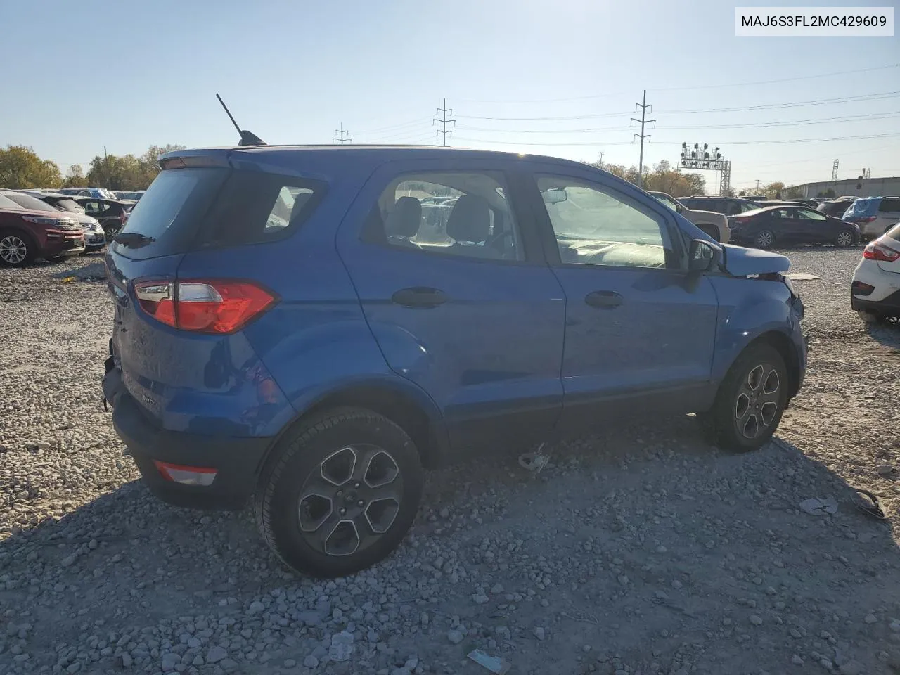 2021 Ford Ecosport S VIN: MAJ6S3FL2MC429609 Lot: 76306164