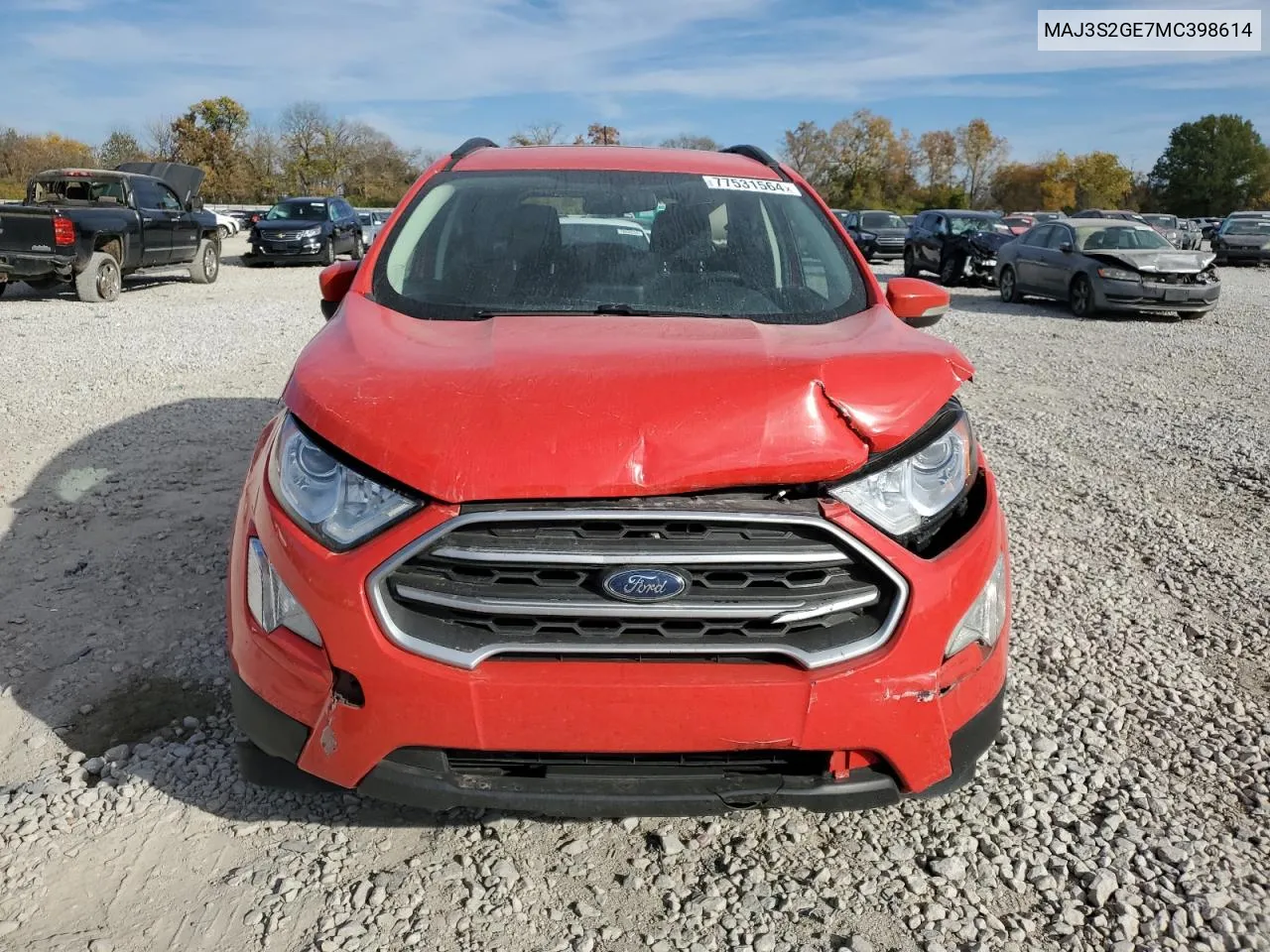 2021 Ford Ecosport Se VIN: MAJ3S2GE7MC398614 Lot: 77531564