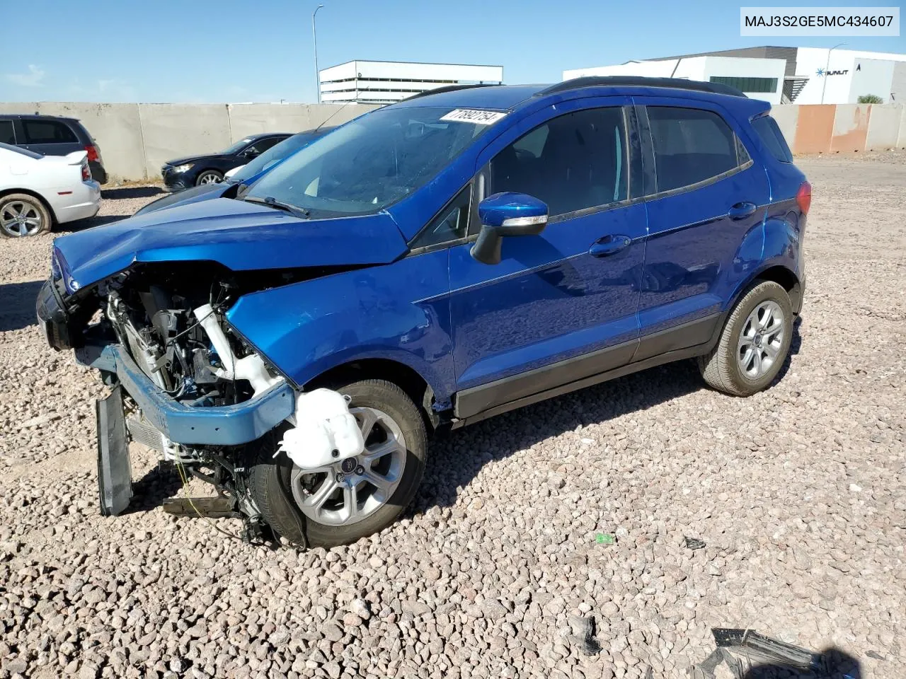 2021 Ford Ecosport Se VIN: MAJ3S2GE5MC434607 Lot: 77892754