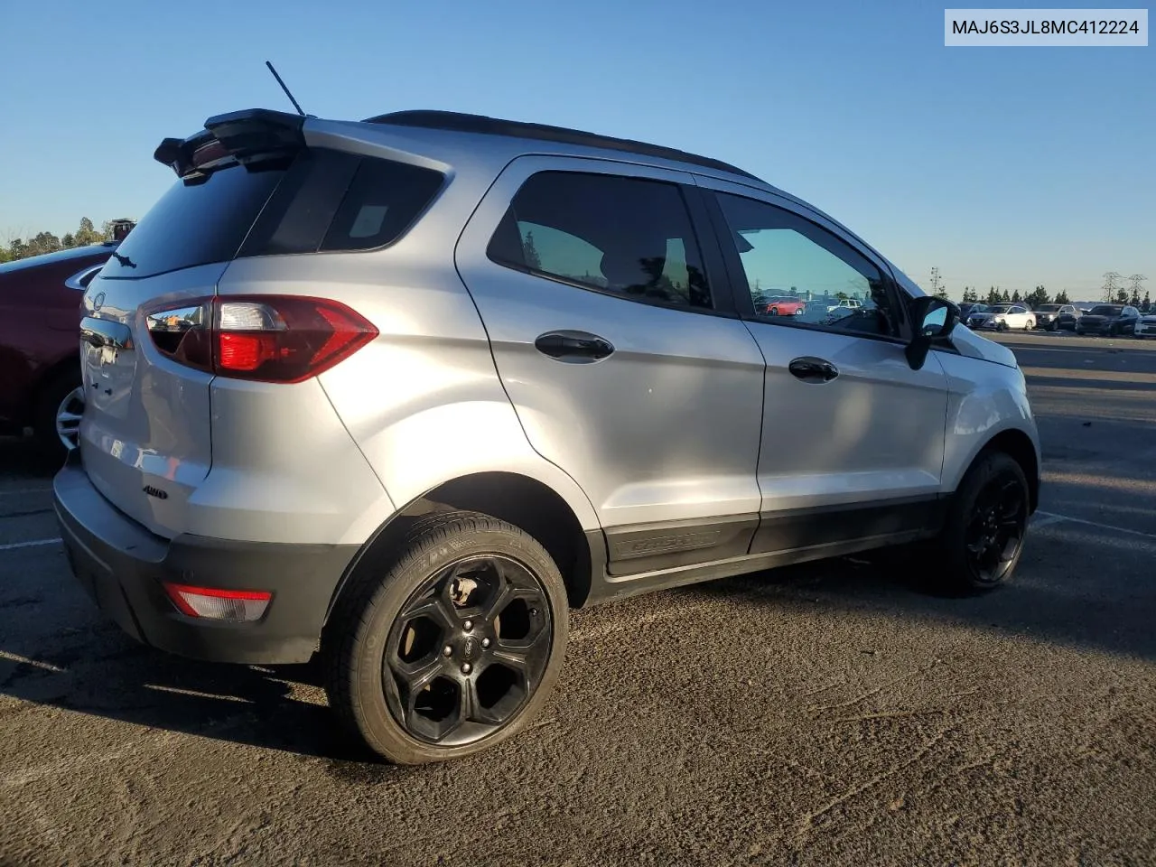 2021 Ford Ecosport Ses VIN: MAJ6S3JL8MC412224 Lot: 80069954