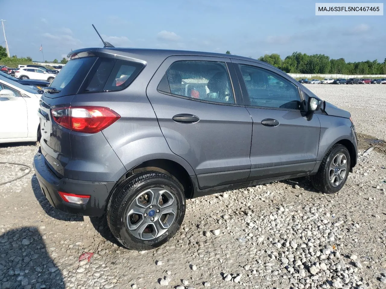 2022 Ford Ecosport S VIN: MAJ6S3FL5NC467465 Lot: 64810264